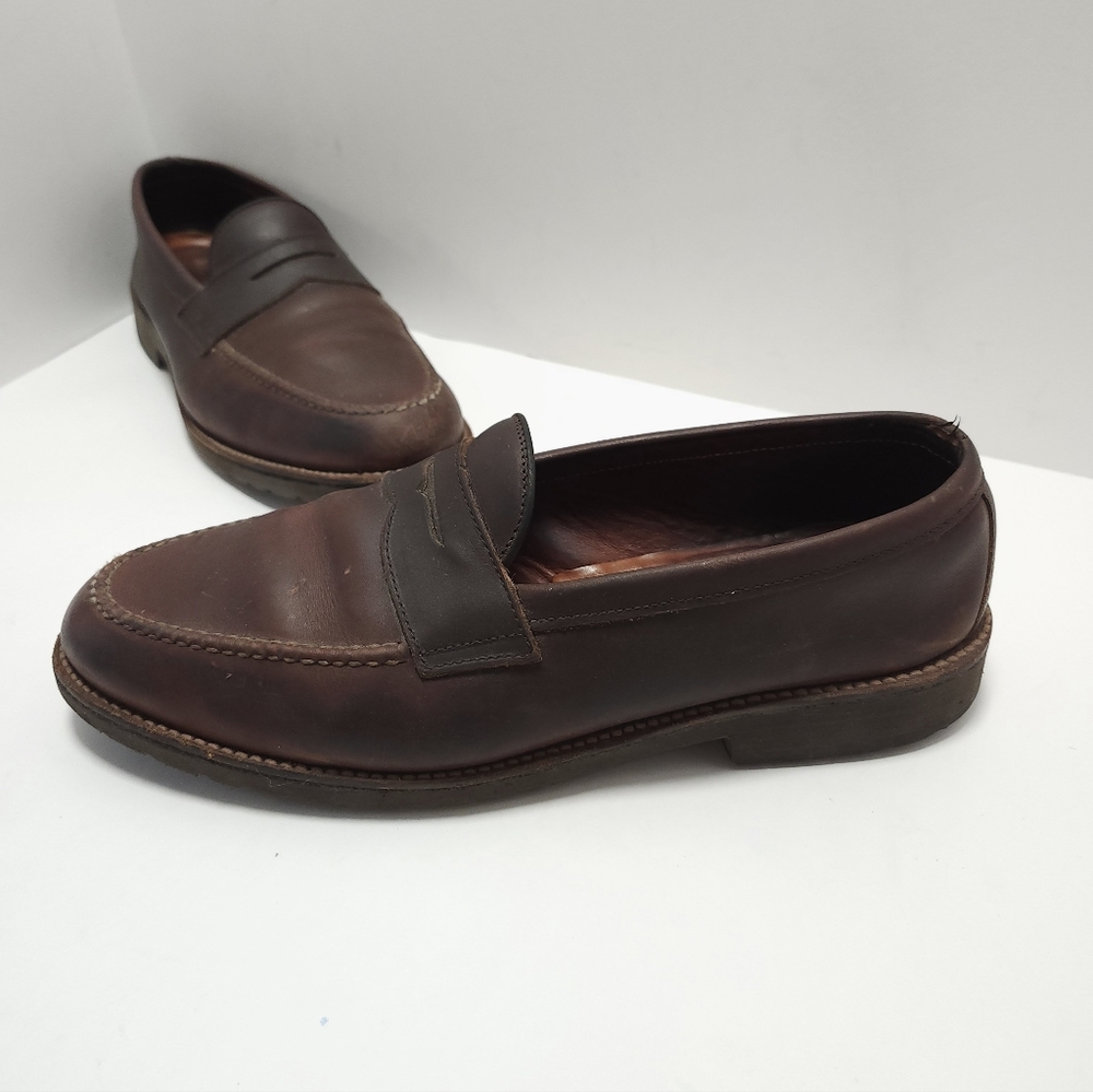 Alden Dark Brown Leather Slip-On Loafers